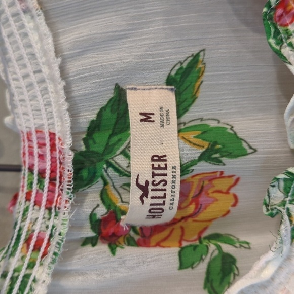 Hollister Y2K See Through Floral Flutter Top Beach Festival Medium Roses - Picture 6 of 8